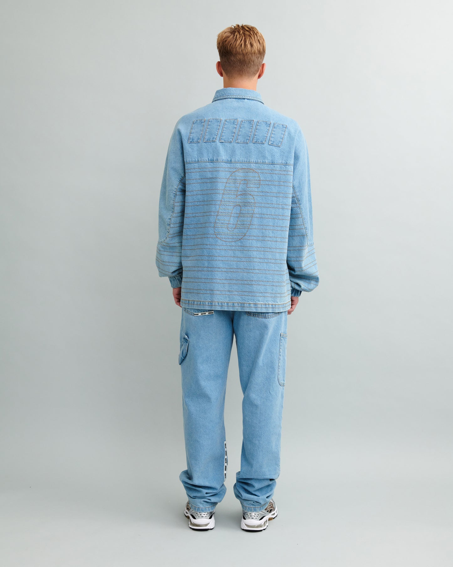 Long Sleeve Denim Polo