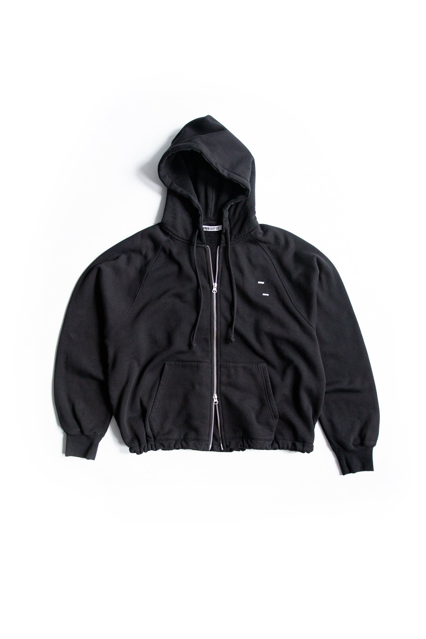 Cropped 2 way zip hoodie