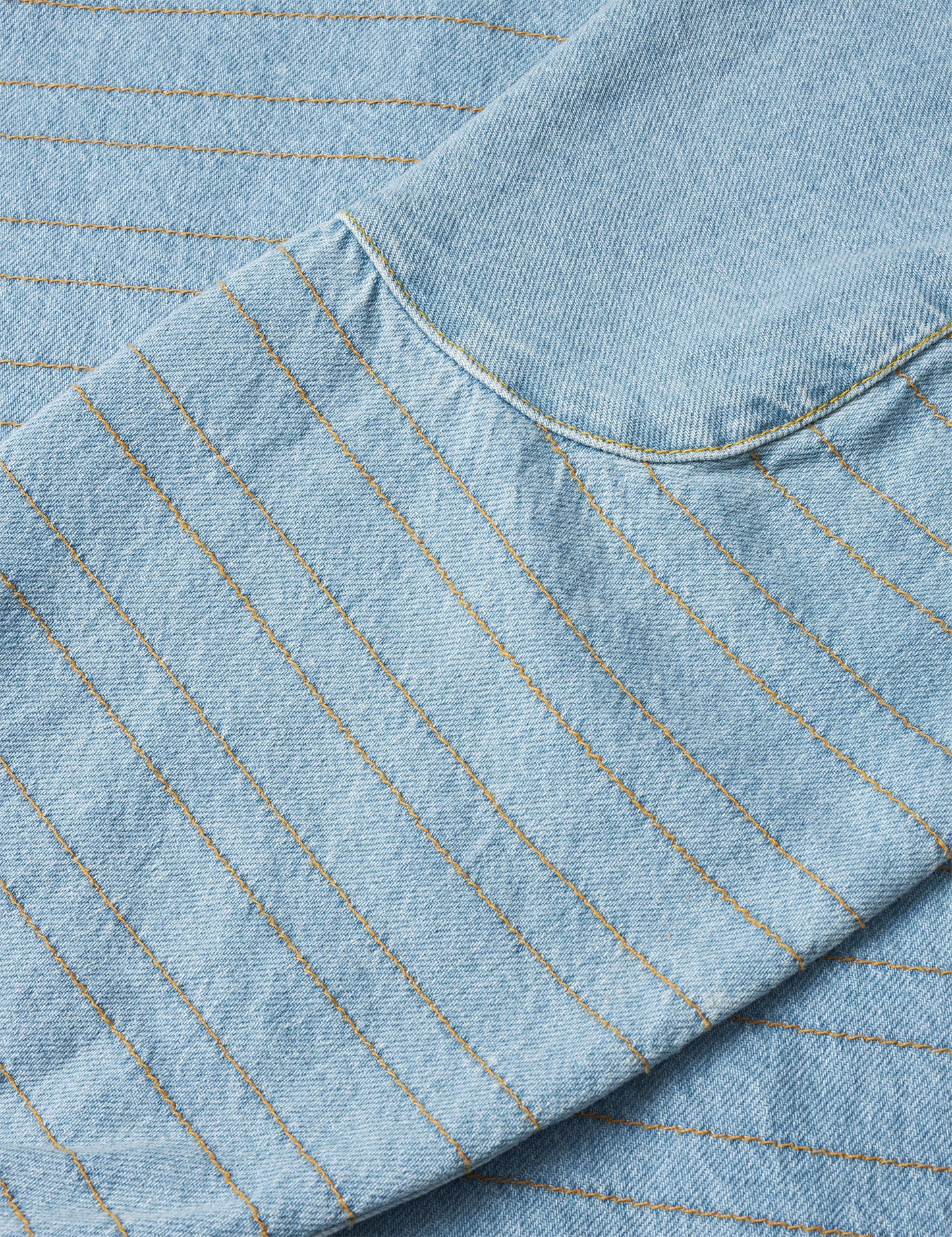 Long Sleeve Denim Polo